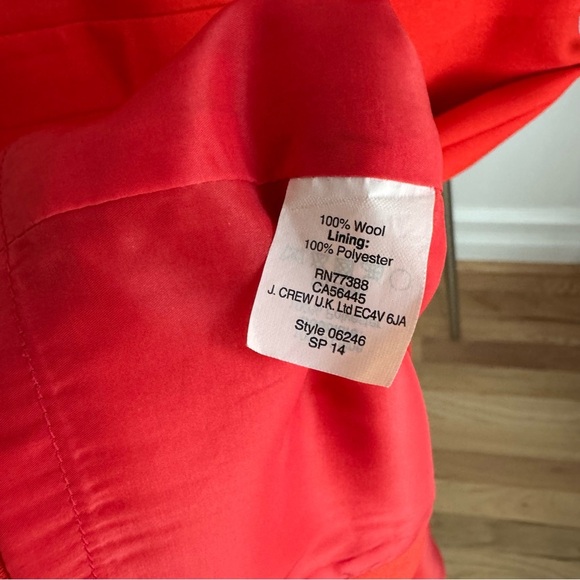 J. Crew Elegant Career Cocktail Red Sleeveless Midi Crepe Dress 100% Wool size 2 - Picture 8 of 8